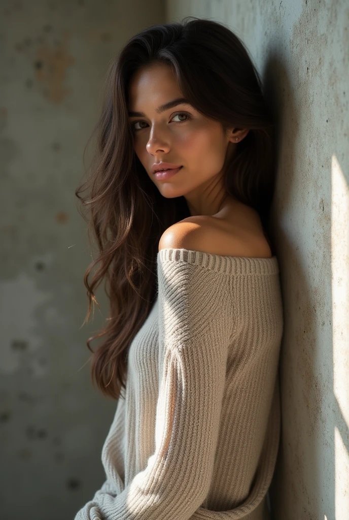 ((Best Quality)), ((Masterpiece)), (detailed), 1 girl, off shoulder sweater,
