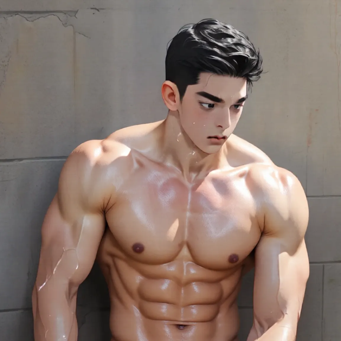 Toned muscles，Perfect body，Naked