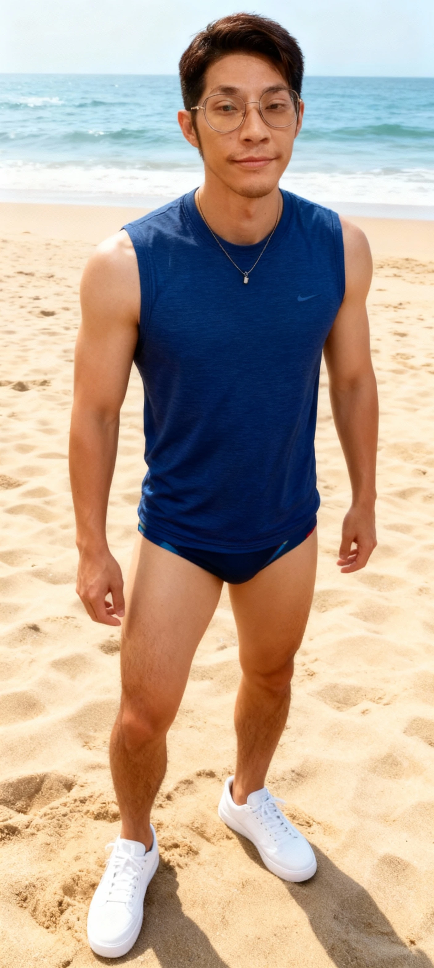 1 stocky shirtless Russian gay is standing with his legs and thighs opened and spread in the snow with wide landscape of snowfield , 1 man only, no other people, iceblocks and icelake and snow scene, he is wearing white fur gloves, fur woolen hat to cover snow , moustache, facial hair, white transparent   highlighting big bulge and big butts, Wear knee-length fur shoes.,masculine and stocky, shirtless, handsome face with detailed facial features, shirtless and wearing nothing, correct accurate male anatomy,skinny boy body, muscle body,sport body, big muscle, Handsome face, wet oiled waxy shiny greasy muscles and skin, flawless white skin, masterpiece, professional DSLR shoot and retouching, illustration art, shadow, highlight, sharpness, depth of field, dessert and Russian snow field environment, , hot gay  illustration art,  and hot,Close-up photo,(Best quality, 8k, Masterpiece).,Smiling face, good mood.highest detail, superior quality, natural lighting, beautiful, , correct , good composition,realistic shapes, realistic skin tones,Natural eyes,realistic eyes,looking up at viewer,vpl,realistic muscles,Realistic wrinkles on the skin,Realistic arms and legs,Realistic face,realistic hair,Make a  and  face, man focus,amazing composition, front view, HDR, volumetric lighting, ultra quality, elegant,Post a  photoshoot,Realistic pose,detailed hair,full body,Fujifilm XT3 photorealistic art by midjourney