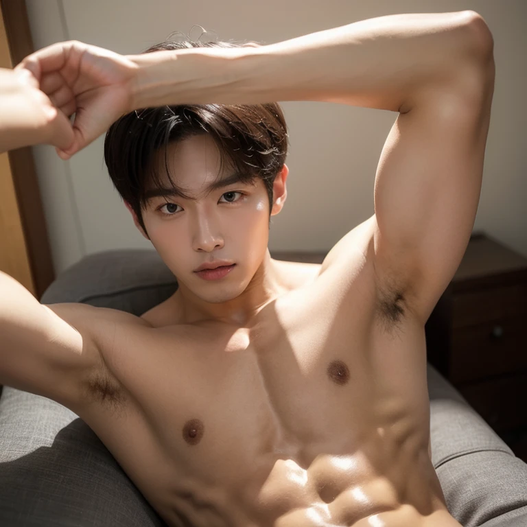 young man, 24 years old, Good looking, Looks like a Korean actor, หน้าตาเหมือน K pop idol, ใบหน้าhandsome, white skin, small mouth, Slender face, detailed face, very short hair, well care hair, teeth not shown, handsome, Confident eyes, fit, Broad shoulders, have abdominal muscles, , , Stand with your ., Open your legs in an A shape.,  , traditional Japanese restaurant as a background, bright, outdoor, likes to show off his , clearly shows the , There was one decent sized ., Don't feel embarrassed., Was  for taking pictures, Slut, Shameless, , pose like , act as shameless  model, expression of /, natural light, both eyes are the same, muscular, perfect eyes,  showed,  , Global illumination, tall, full body, tiny waist, soft light, dream light, digital painting, extremely detailed CGI, HD, 8K, 4k background,
