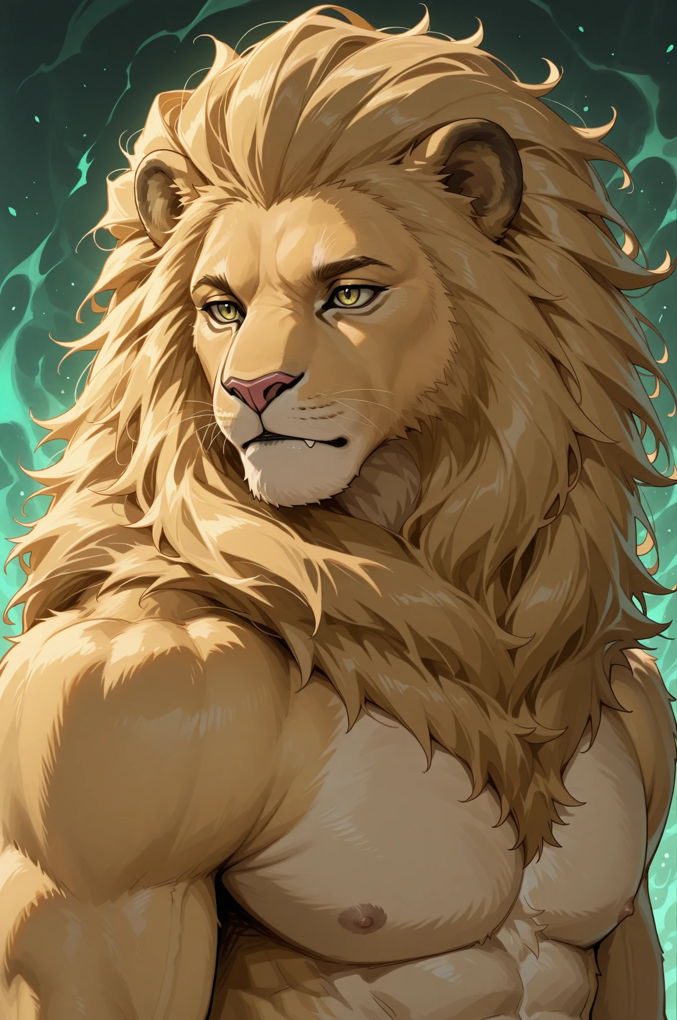 ultra-detailed, masterpiece, masterwork, high quality, best quality, hdr, (nature), , male, solo, lion, (()), (little body lion), (long silver hair, yellow eyes), standing, dynamic angle, (micropenis, , perfect )