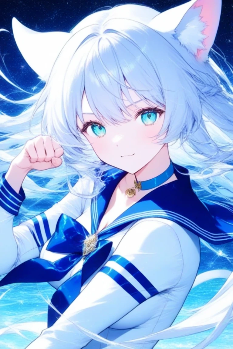 Highest quality、Realistic touch,High definition、Photorealistic、、long body、Delicate body、Skirt too short、Big eyes、Big breasts that will tear your clothes、強いPlatinum Blondeのまつげ、Platinum Blonde、Beauty、Sexy、Esbian all over、Sparkling eyes、Blushed、Look at me、Watery eye、Kamimei、Small waist、No sleeve、Voluptuous thighs、shiny rubber material、Sailor suit、Not wearing pants、Hands tied