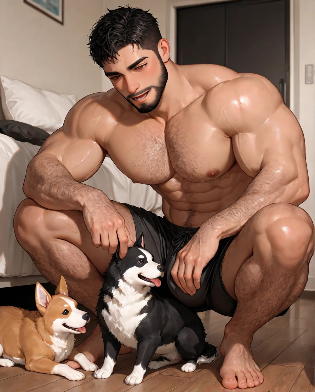 (: 1.5),(male crew cut short hair:1.8) (man and woman hugging and kissing: 1.5), (man and woman: 1.5), smile, (A man wears a navy blue short-sleeved round neck t-shirt.: 1.3), Navy cargo pants, Korean guy , korean men, (High gloss details), chest muscles, large arm muscles, blood vessel, Big muscles, Broad shoulders, looking at the audience, Balancing the eyes, smile, Close your eyes, open your mouth., (Close your eyes, open your mouth. : 1.3) , ,( very long big : 1.8), (Big ), ( of the : 1.1), (How: 1.8) ,( woman: 1.9), Make love, , , lust, (, In front of the bread shop: 1.3) , ( How:1.8), ( very long: 1.6),  very Big, (Big ), ( of the : 1.6), ((very big, very long )), , hold your hand on your , () , (How in bread:1.5)