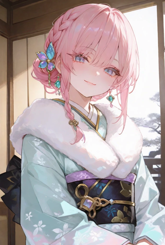 wearing blue dress、Anime girl with pink hair and white dress, Pink ponytail hair and cyan eyes, ((Wearing noble robes)), Cute anime waifu wearing beautiful clothes, eager character, Anime character with pink hair and red chinese hanfu, Popular topics on artstation pixiv,Produced by Anime Painter Studio, guweiz style artwork, Beautiful anime portrait, Detailed anime character art, Clean and detailed anime art，Three Kingdoms style，Three Kingdoms Unparalleled Style，Dressed in ancient Chinese costumes，Sonison，Open-chest outfit， top，open chest，big ，Good shape，extremely delicate and beautiful, Amazing cleavage, Pink ponytail hair，Shine skin，European and American fat lips，，Anime style nose，European and American makeup，cute girl，huge breasts，Proud figure，Hot in pink high ponytail，Pink single ponytail，Decoration on the head