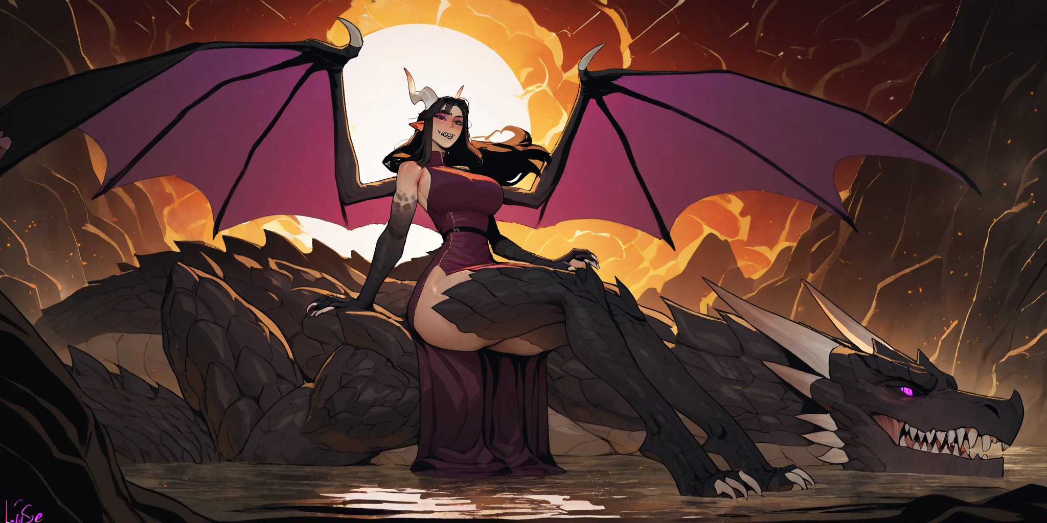 clearing, here is the description ready to copy and paste:

---

name: Dark Seraphina

Appearance:
Seraphina is a creature of sinister and unsettling beauty. Your skin is a pale tone, almost translucent, that reflects the light in a ghostly way. Their eyes, large and almond-shaped, glow an intense red, like embers in a dark night. long black hair, wavy and wild, fall to the waist, framing a face with delicate features, but disturbingly perfect.

cos:
- Skinned: Your skin is pale and translucent, almost ethereal, with a subtle shine that catches the light in an unsettling way. She is soft to the touch, without any visible imperfection, looking almost otherworldly.
- forma: Seraphina has a slender and graceful body, with soft curves that highlight your femininity. Your posture and movements are always elegant and fluid, like she's always in a slow, mesmerizing dance.
- breastsout: Your breasts are proportional and well defined, with a delicate shape that complements your slender figure. The  are a pale pink color, contrasting slightly with her translucent skin.
- waist and hips: Her waist is slender, accentuating your curves even more. Hips are gently rounded, creating a harmonious and attractive silhouette.
- flegs: Its legs are long and well turned, reflecting strength and grace. Every movement is made with almost feline precision, highlighting its predatory nature.
- Hands and feet: Your fingers are long and thin, ending in sharp, black claws, that can cut through stone. Your feet are just as delicate, with long fingers that seem made to move silently.
- wings: Seraphina has a pair of membranous wings, bat-like, that emerge from your back. They are dark and translucent, and can be hidden or expanded at will, adding an even more terrifying element to your presence.
- fangs: When you open the door