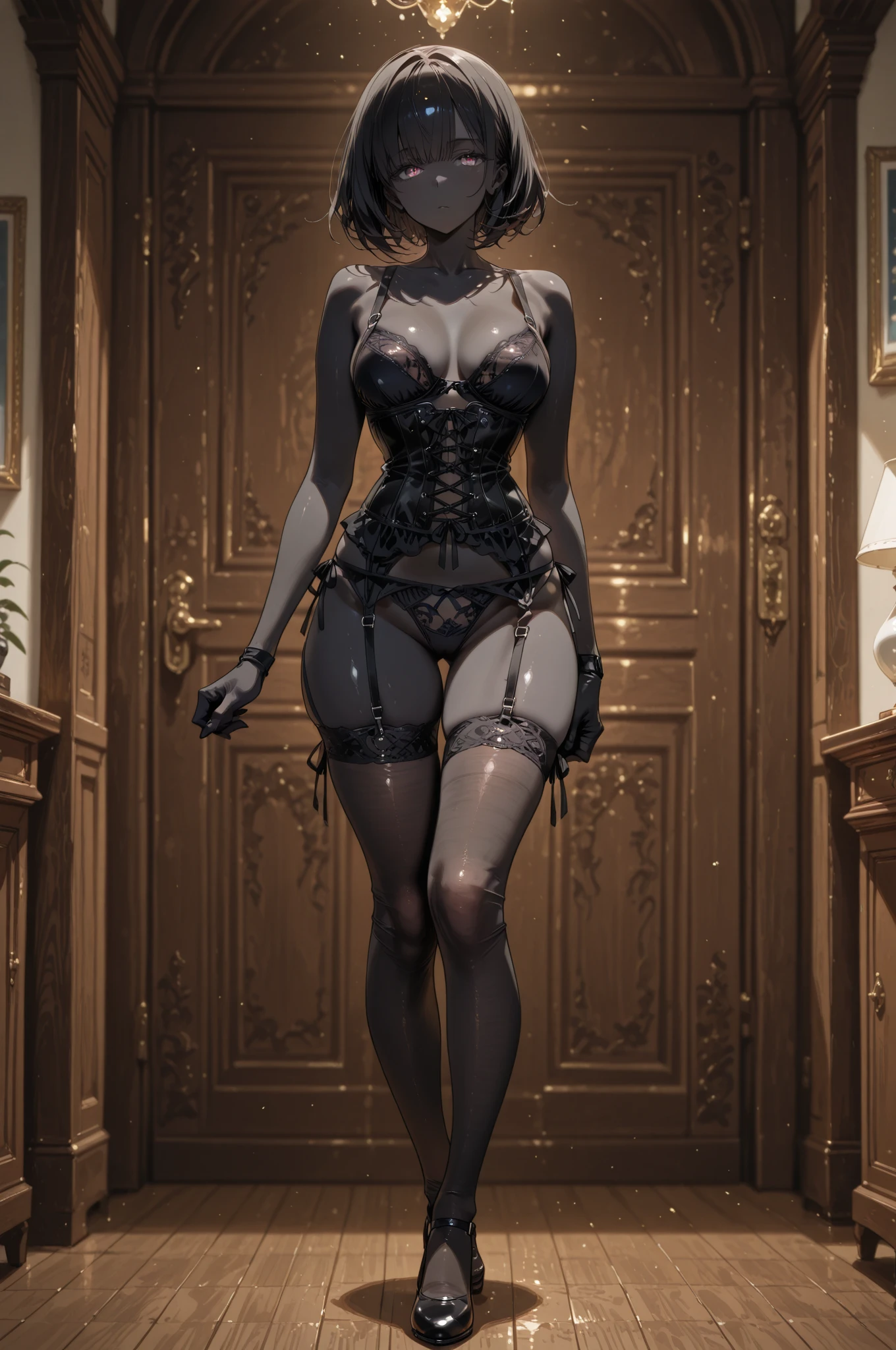 (Thin type),(large breasts),(random dance pose:1.5),(short hair),(Highest image quality,(8K), Ultra-realistic, Best Quality, High quality, High Definition, high quality texture, high detailing, Beautiful detailed, fine detailed, extremely details CG, Detailed texture, realistic representation of face, masterpiece, presence)