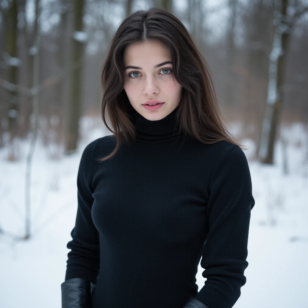 Masterpiece, Best Quality, 12 year old Russian girl, Jung, Hands in esposas (EsposaEsposaRubia , wavy, Medium length hair without styling.., Snow on wet hair , Short dress with long sleeves.., Bracelet on left wrist, necklace around the neck, Black openwork stockings, high heels, His skin was covered in goosebumps.., Kneeling in deep snow in the middle of a winter forest, look into the distance, versnowinger wilder Wald, Hace called, snowing, pretty face, when it freezes, lips turn blue, Skinny body, shapely legs, steam from mouth, tears en los ojos, Spread mascara around your eyes. ,stunned, scared look ,deep snow, The snowflakes are falling, The body turns red ,called, tears, hysteria, fear, asking for mercy, woolly fell,