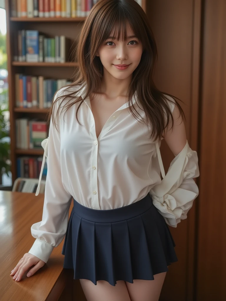 ulzzang-6500-v1.1, (Raw foto:1.2), (Photorealistic:1.4), Beautiful detailed girl, very detailed eyes and face, Beautiful detailed eyes, Ridiculous, Unbelievably ridiculous., huge file size, A highly detailed, high resolucion, Very detailed, Best Quality, Masterpiece, Chemomimi, (((JK school uniform)), Illustration, Very detailed, BAPV, integrated, 8K wallpaper, amazing, Fine details, Masterpiece, Best Quality, Highly detailed YTD uniform 8k wallpaper, light on the face, Cinematic lighting, 1Girl, 16yo, (()), ()), ((Dynamic Pose)), (camel toes), (half), (Pantyhose)