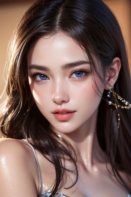 eye reflection, musical note black hair ornament, UHD, blue retina, pink lips, masterpiece, accurate, anatomically correct, textured skin, super details, high details, high quality, best quality, highres, 1080P, HD, 4K, 8k, 16k.