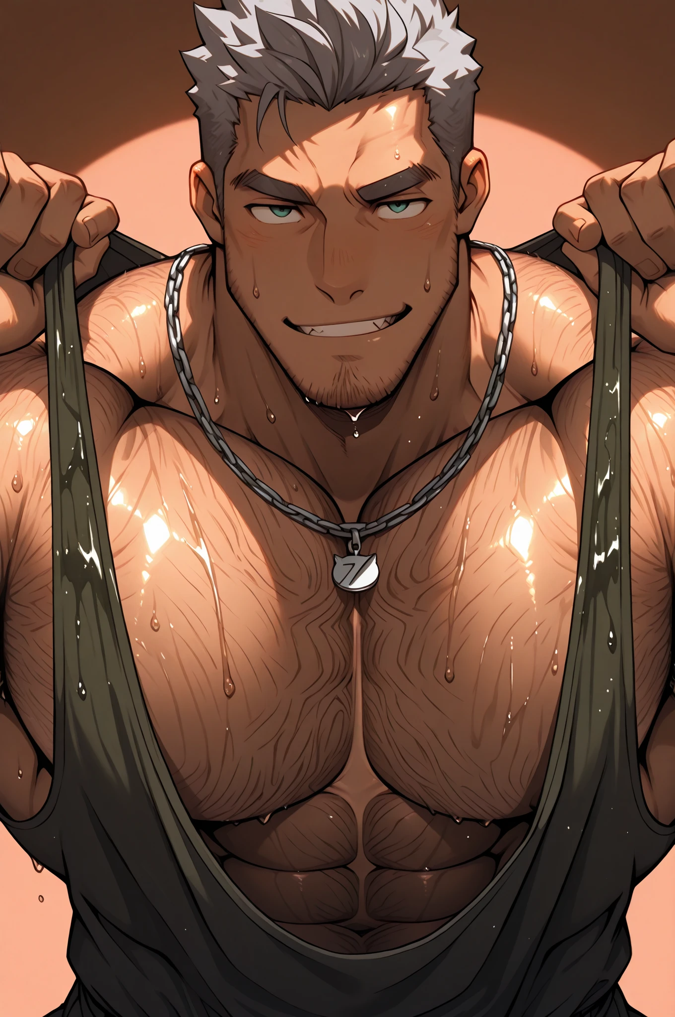 red skin, bright red skin, the boy blushed shyly , rosy skin, shiny skin(muscular thigh muscles )(Naruto anime style, art) (photo angle from bottom up) (photo angle from the ground upwards) [Anime photo][highest quality photo][4k,HD photo quality ] wear tight and short loincloths ,the loincloth bulges due to the  male  (muscular thigh muscles, firm thigh muscles, muscular thigh muscles, sinewy thigh muscles, giant thigh muscles, strong leg muscles, muscular hamstring leg muscles)(thigh muscles bulging as if about to explode, muscular, calloused, sinewy, giant) , Rudeus Greyrat,fun, happy,bodybuilder,bodybuilding, standing, lots of sweat flowing down, , , hot sunny, 8 pack abs , short hair , green eyes