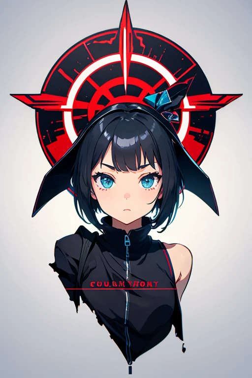 (masterpiece, ultra high quality), (standing), (full body), (1girl), (solo), (female focus), (18 year old girl), (Anime art style), (Singular, large horn on the left side of her head), (half human/half snake hybrid female), (Messy bob-cut with bangs), (big eyebrows), (snake tail) (Cute anime snake eyes), (mechanical limbs attached to limbless female body), (mechanical exo-suit)