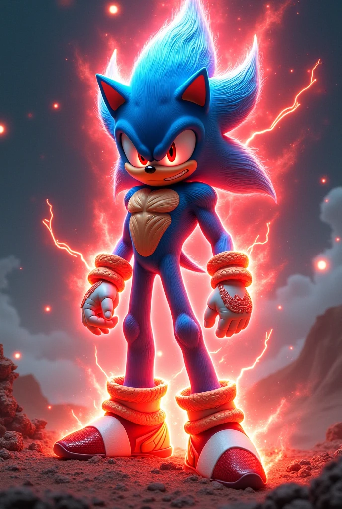 Dig Sonic As a red Sonic and Super Sayan God - SeaArt AI