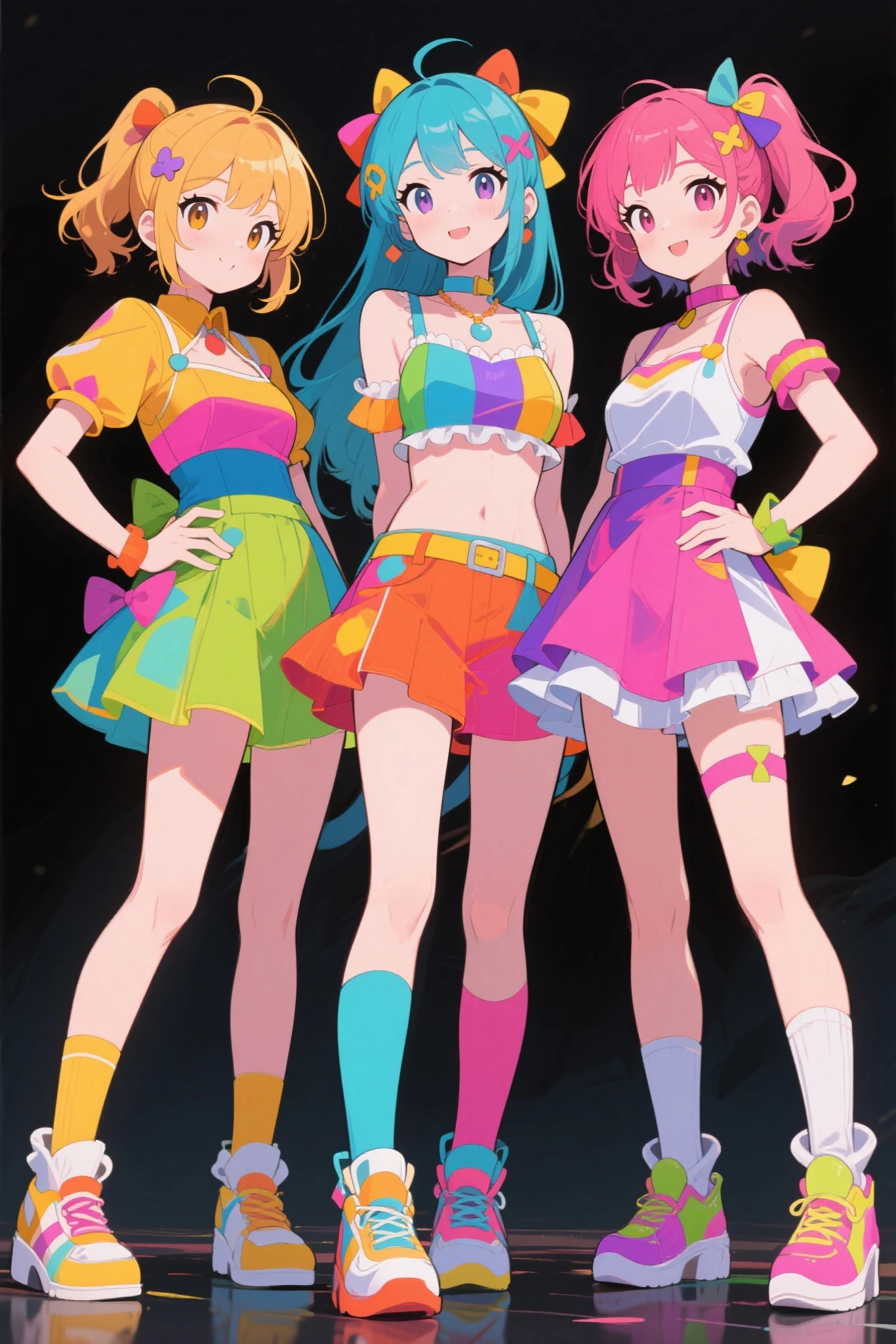 Makes a 3d avatar of a furry male femboy dark yellow and spring green on the mustache and snout belly on the front paws and on the back paws and inside the ears and on the nose bright pink and midnight blue right eye and cyan left eye full body with hard  with full body long hair down to the foot with bangs in the front in the colors matte gray purple brasilis fuvhsia dark yellow forest green silver gold dark orange bright pink cherry hollywood with a short shirt with a  