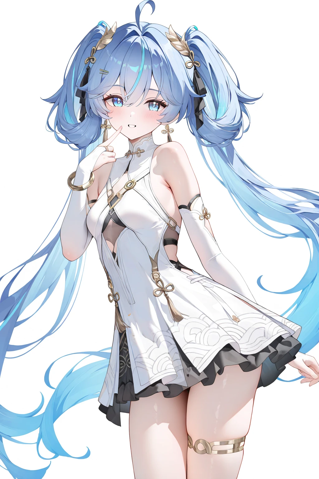 girl, white background, kawaii, full body,