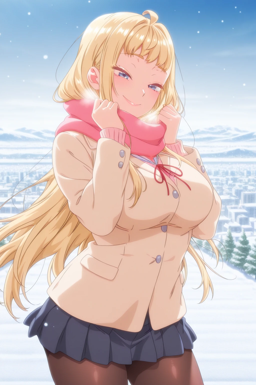 Rei Ijuin , . Blonde hair, long hair , ?????????????, ????, ?????, crying, Heavy snowfall, frozen, Building fires, Abandoned amusement park
