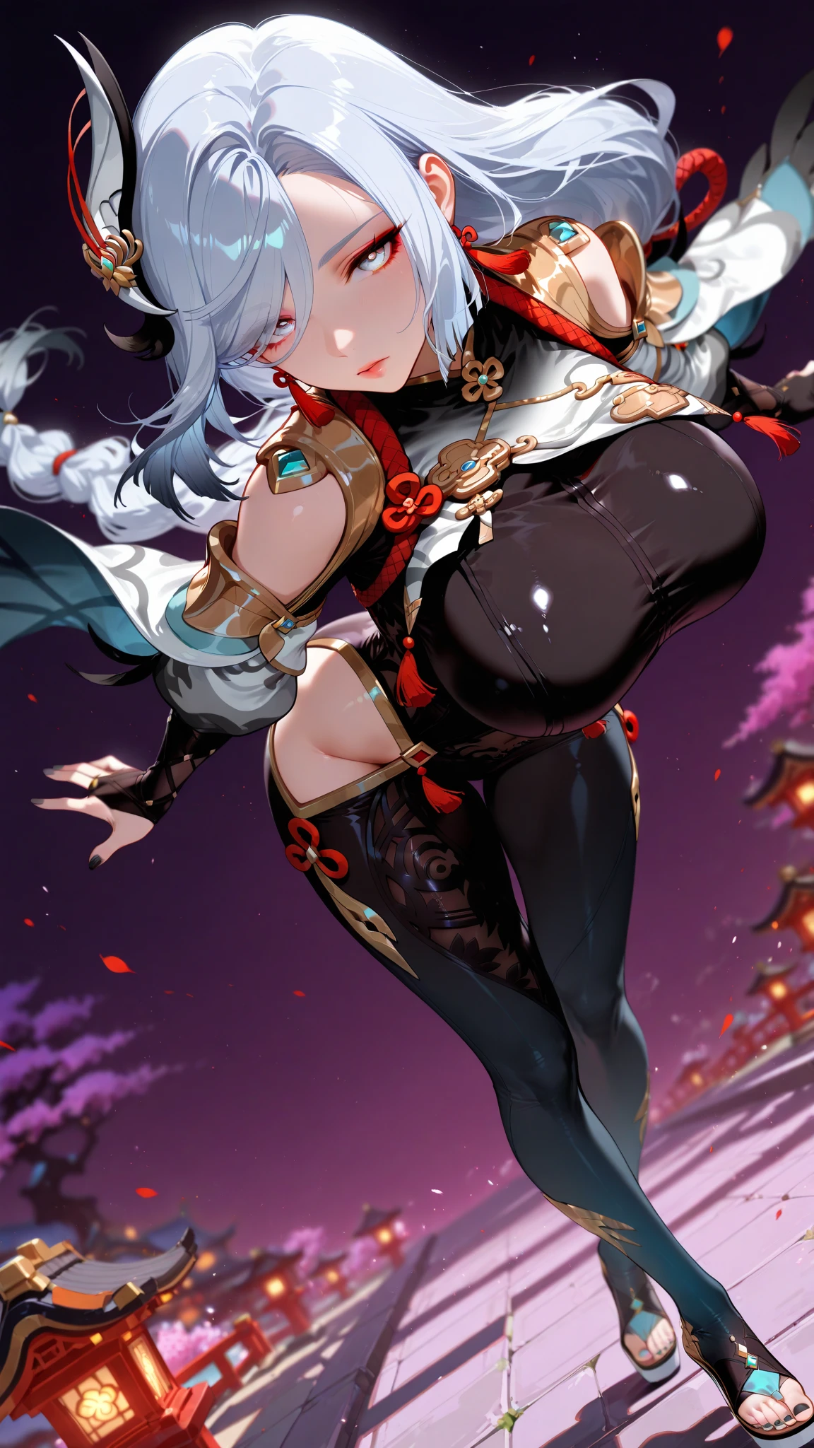 1female，45 yers old，Married Woman，，plumw，extremely large ， solo，（Background with：ponds，Cherry blossom forest，lotus flower）Lie underwater， She has short pink hair，seen from the front，， mostly cloudy sky，（（（tmasterpiece），（Very detailed CG unity 8K wallpaper），best qualtiy，cinmatic lighting，detailed back ground，beatiful detailed eyes，Bright pupils，Black eyes，Snow-whiteskin，Redlip（Very fine and beautiful），（Beautiful and detailed eye description），ultra - detailed，tmasterpiece，））facing at camera，A high resolution，ultra - detailed），revealing breasts，just ，  Bulge，legs are open，Raised sexy，Camel toes，Desire for dissatisfaction，frontage，（Wearing：Red shirt，flightattendantuniform，just ，）