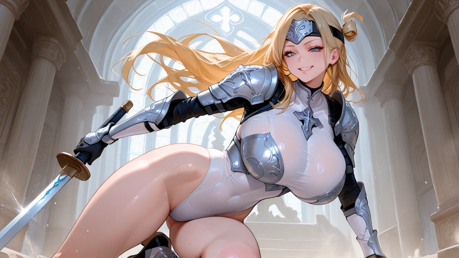 Score_9, score_8_up, score_7_up, score_6_up, score_5_up, score_4_up, source_anime, 1girl, cute girl, young female, sagging gigantic huge breasts, wide hips, thick thighs, huge ,  slip, dark , dark , side view, detailed eyes, brown eyes, white armor, armor boots, holy knight costume, winged circlet, , , head tilt, showing hairy stomach hair, showing armpit, hairy armpit hair,  on wall,  to wall, ,   to wall, Japanese, , hairy stomach hair,  , , girl crouching behind boy, sweating, heart mark words,  ass , , dirty atmosphere, in kingdom, crowded, , ,  with boy, chain , blonde, noble style hair, pov, pooping , poop