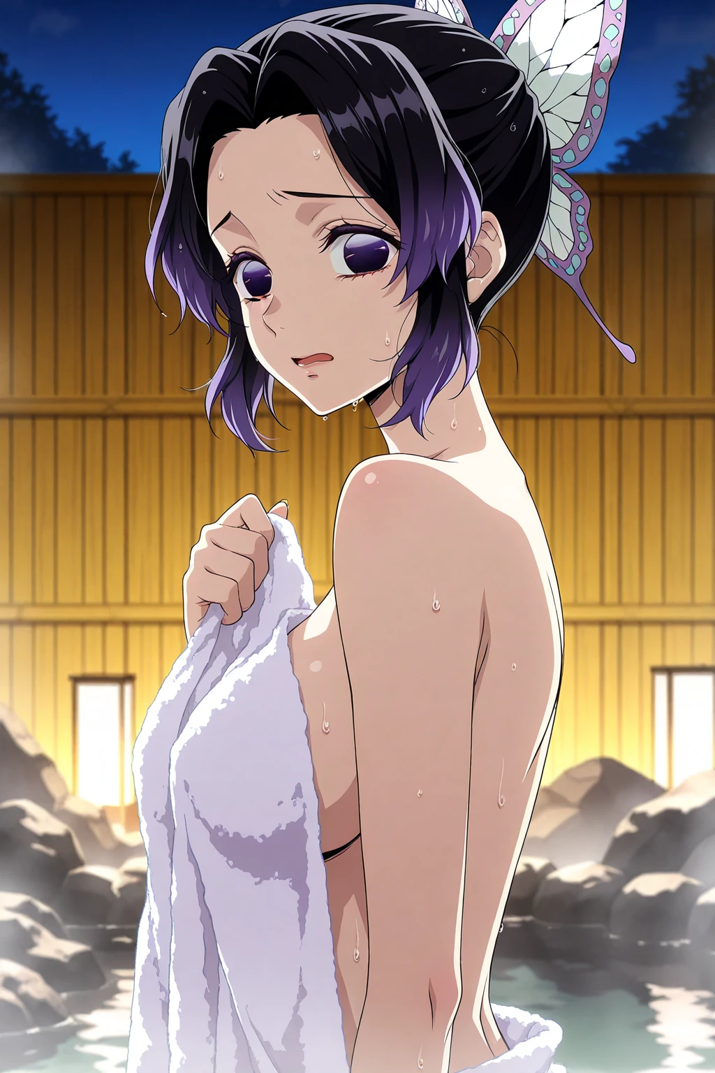 Masterpiece, best quality, very aesthetic,kochou shinobu, scared look ...
