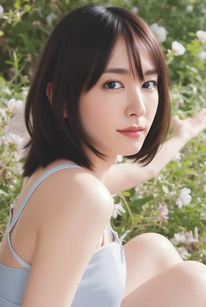 15 year old female、the body is slim、（Exposing the breasts）、（全）、（）、（Small breasts）、bangs