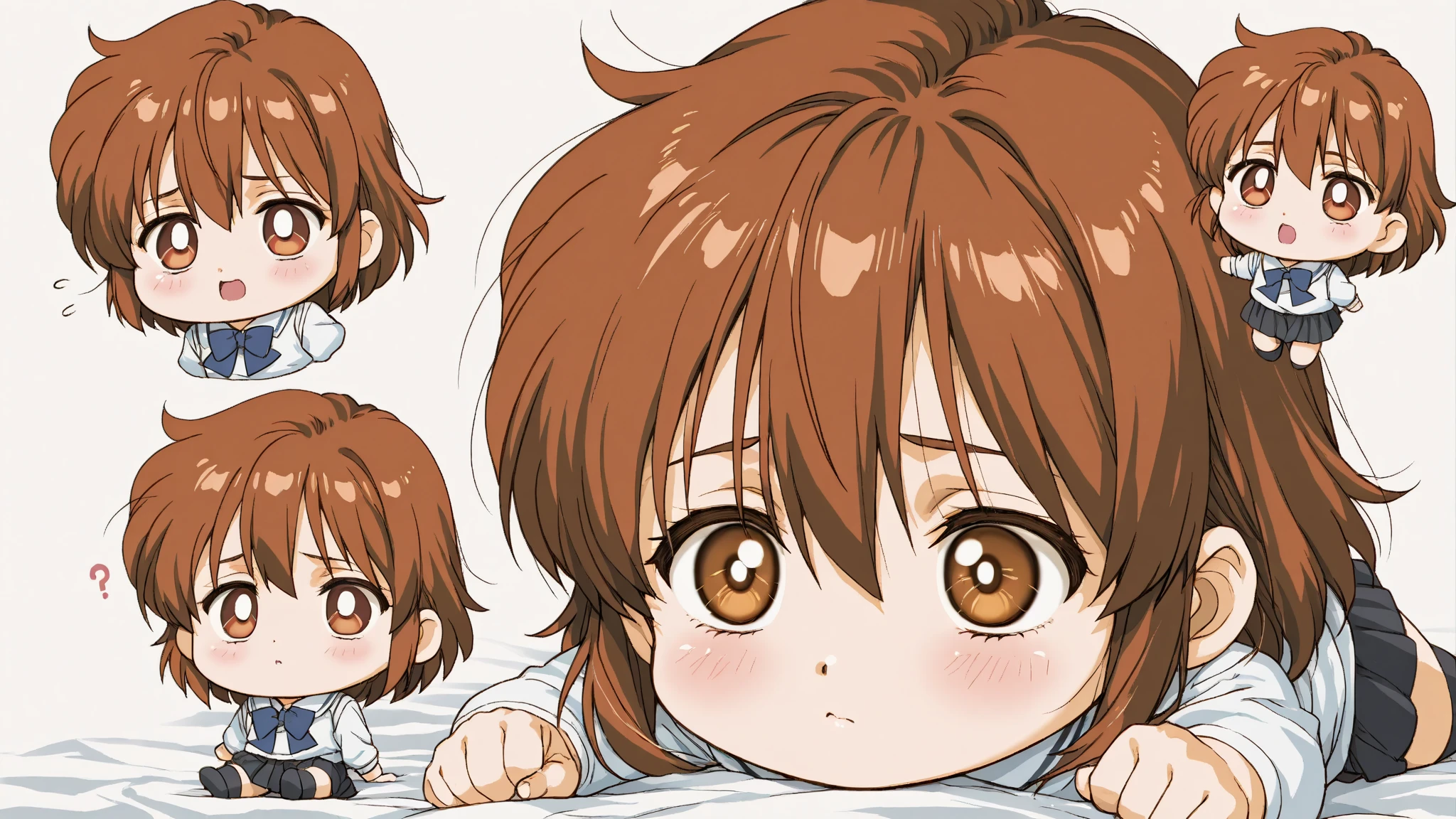 nyannyan, 1girl, multicolored hair, brown eyes, gold hair,  short hair.  1girl,masterpiece, expensive quality, very_expensive_solve, big_file size, full color,(completely :1.2),,niplles,(chibi),(pregnant:0.7), in ,