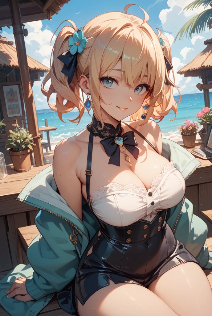 masterpiece, absurdres, best quality, ultra detailed, high Resolution, detailed illustration, bright colour, (extremely beautiful detailed face and eyes, Delicate beautiful face, 1 girl, cute face:1.3), (magenta eyes:1.1), sparkling eyes, big eyes, medium breasts, (perky breasts:1.1), (pointy breasts:1.1), medium hips, glamorous body, white skin, BREAK, long bob cut, (blonde hair:0.8), messy hair, detailed hair, shiny hair, BREAK (:1.5), (pirate ship, :1.3), perfect lighting, (embarrassed:1.5), (, vulgarity:1.5), (trembling:0.8), Pirate,