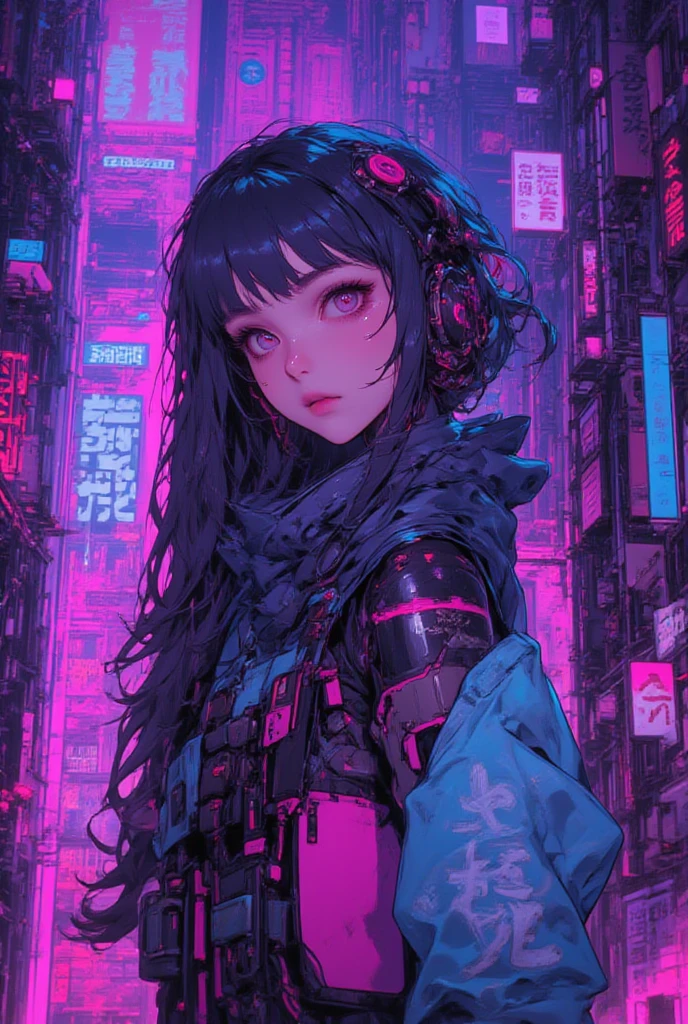 (masterpiece:1.2, best quality), 1lady, solo, upper body, Clothes: edgy, avant-garde, experimental, Appearance: shaved head or bold hair color, dramatic makeup, unconventional fashion choices, Behavior: rebellious, non-conformist, provocative, Location: urban art district, underground music scene, Hobbies: attending punk shows, creating mixed media art, experimenting with different subcultures