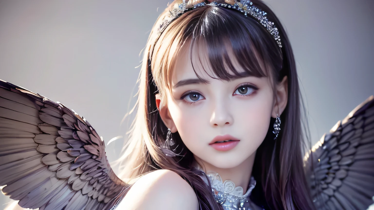 I would like you to generate a high-quality digital art image of a cute angel boy. The angel boy should have a full body and a serious expression on his face. The illustration should be highly detailed, with intricate details that are sharply focused. The lighting should come from the front to highlight the angel boy's features. Please make sure the image is in 8K resolution and has a beautiful aesthetic. Thank you.  --ar 1:1  --v 5.1

