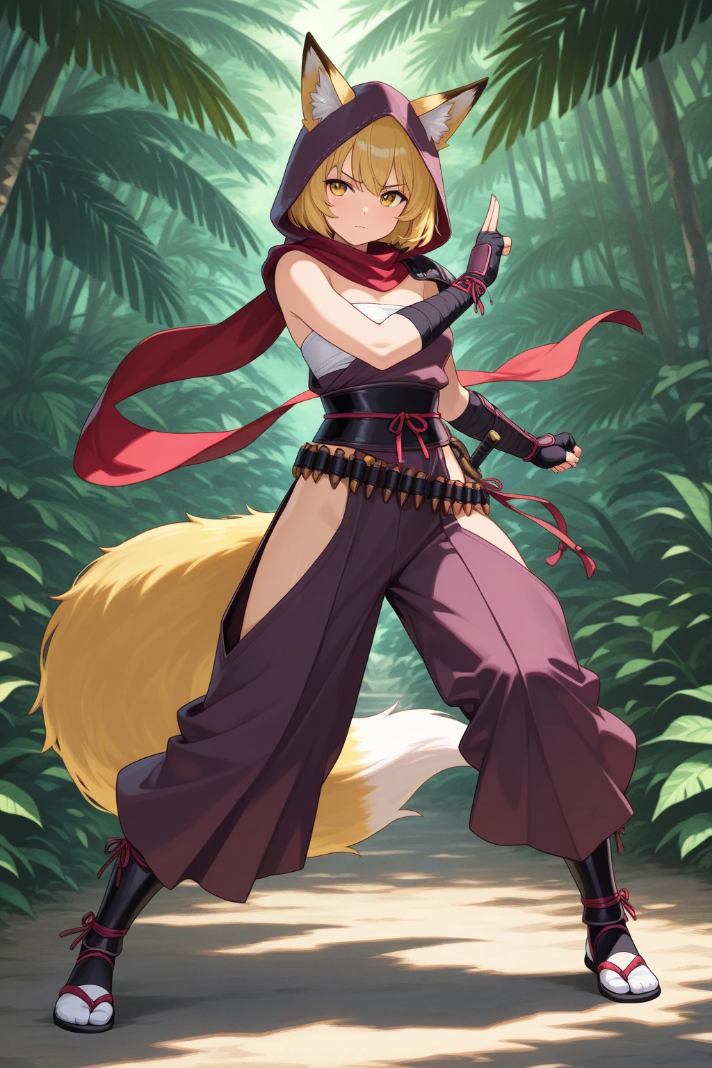 uploaded to E621, beautiful and detailed portrait of an anthropomorphic vixen ((female))), (detailed averi), (detailed lighting), (detailed fur), (detailed breasts), BREAK, (cinematic lighting), ((detailed background)), ((depth of field)), (half body shadow), ((looking at viewer)), [backlighting], [detailed ambient light], [ambient light on the belly], [realistic proportions], [, adult, ], [sharp focus], (), (shaded), (hi res), ((masterpiece)), (Averi, Fox girl), (anthro, fluffy fur), anthro fox girl, body fur, curvy, sexy, nice, cute, hot, sassy, sassy hips, (Averi, Fox girl), green eyes, solo, blush, smug smile, forest, trees, lightning, night, rain, wet fur, flat chest, chest fluff, striped thigh highs, colorful thigh highs, high socks, thigh high socks, striped high socks, legs adorned with colorful fabric, speech bubble, heart, hearts,  pose, sexy pose tail tip emanating magnificent magical fire, scarlet fire encircling the tail tip, fiery tail tip, fiery magical tail, magical tail fire, scythe with sharp blade, grim reaper's scythe, grim reaper girl, grim reaper, scythe, wearing grim reaper's cloth, dark hooded red cloak, red cloak, rugged broken clothes, wielding a scythe, clothes being blown by wind