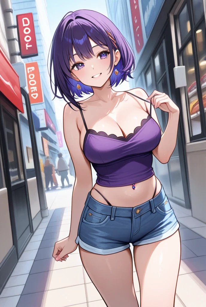 (masterpiece, best quality, ultra-detailed, high resolution, detailed eyes), takeda hiromitsu style, 1woman, (40 years old), solo, large ??????, cowboy shot, standing, voluptuous body, casual clothes