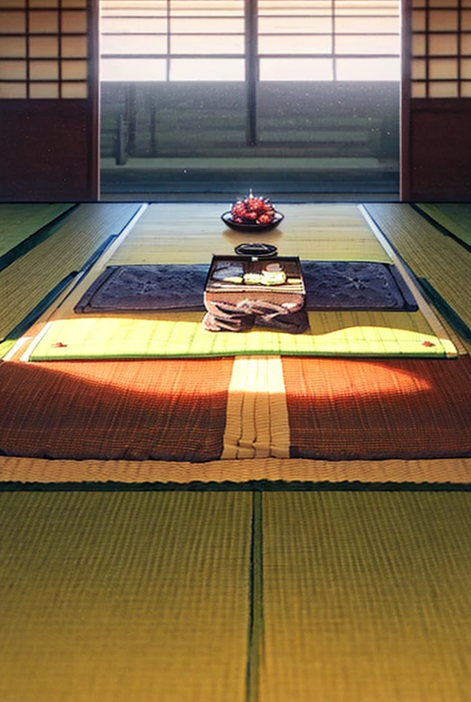 A wooden brazier in the shape of a cube（Traditional Japanese heating device）。The brazier has no lid、I can see the wooden frame。