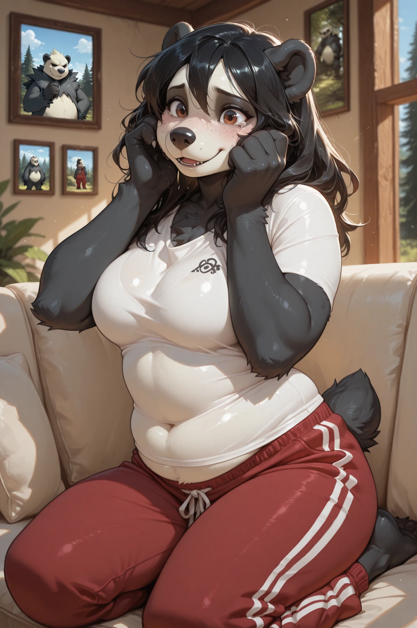 Draft Sketch ()))), uploaded the e621, beautiful and detailed,woman (((female))) ((anthro)) hyena, Ross Tran, by ruan jia, by zaush, by foxovh, lighting cinematic, seductor, hyena, thighighs, () foxovh 1girls ai_generated masterpiece:1.2, best quality, realistic, (real picture, intricate details, depth of field), beautiful blonde woman, she has striking blue eyes, highly-detailed, perfect face, (:1.3), (), thick thighs, wide , small waist, tall, (huge :1.1), blushing, , ponytail hair, hair black with highlights blue, ponytail fishnet in bouth legs completly solo, anthro, (((white wolf))), tail, neck tuft, hip tuft, leg tuft, black hair, big hair, mane, feathered hair, (masterpiece), (best quality), (anthro furry:1.3, snout:1.2, anthro:1.3, furry:1.2, solo female:1.2), (narrow figure, thick thighs), (full body portrait, NAUGHTY FACE SLUT, self fondling, groping), (transformation, post-transformation, tg, tf), hoodie, gamer, t-shirt, , vluva, (masterpiece, best quality, 4k, 2k, shaded, absurd res)