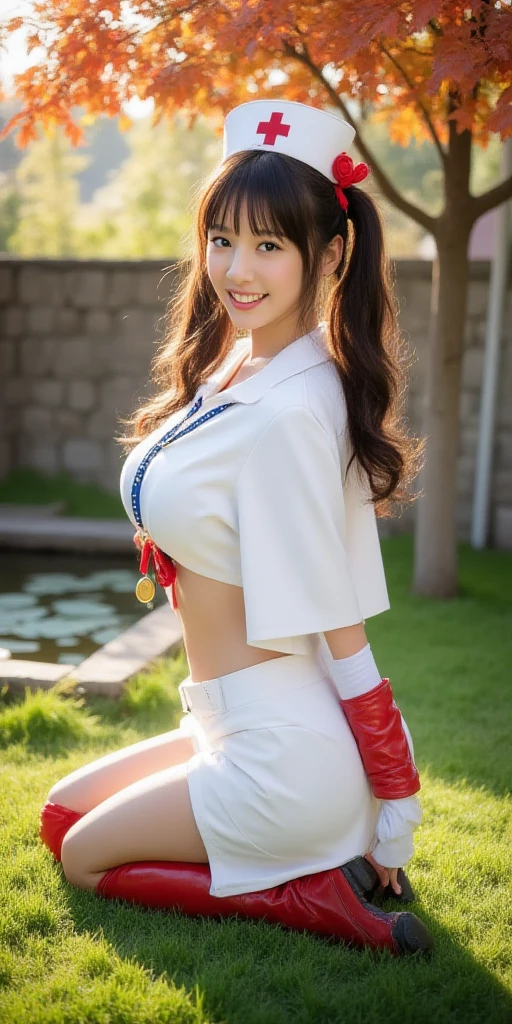 Shoreline Road, the front, angle from bellow, straight haired, Sitting on a park bench、(((open one's legs))), (realisitic: 1.4), (The skirt flips up(, ((Red panties are visible.)), beautifully detailed girl, extremely detailed eye and face, Beautiful delicate eyes, huge filesize, hard disk, ighly detailed, top-quality, ​masterpiece, (((Chinese Girls' High School Uniform)), ighly detailed, nffsw, 8k wallpaper, magnifica, finely detail, top-quality, Highly detailed ticker uniform, face lights, 电影灯光, a 18 year old girl,, cleavage of the breast、full body Esbian