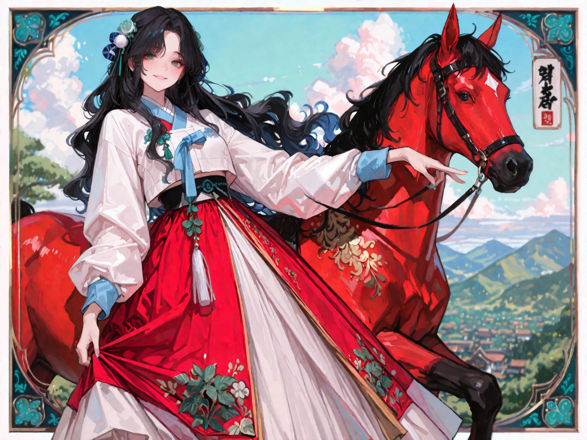 一个young的少年，((Shabby laundry))，A teenager，Carrying weapons，Sit on a horse，luggage，young，Chinese style，Immortal World，Xianxia World