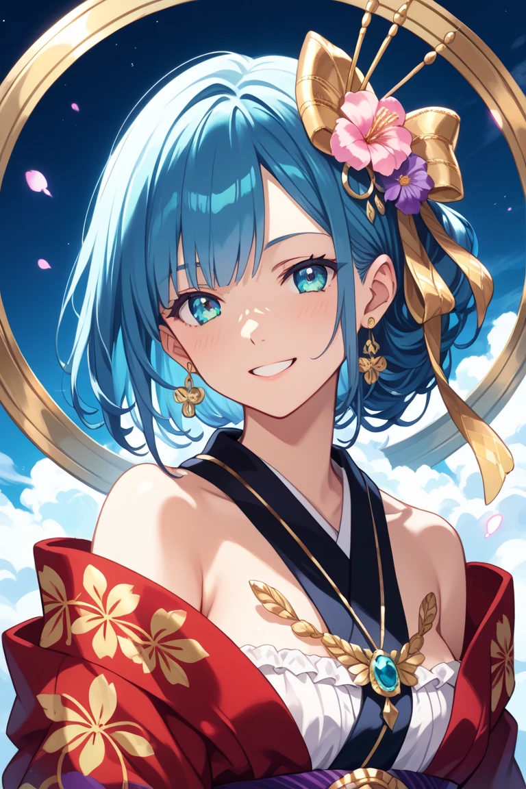 (masterpiece), (best quality), (ultra detailed),(disheveled hair),(illustration), (1girl), (Fashionable clothing), standing, Fashion model, looking at viewer, (interview), (simple background),beautiful detailed eyes, delicate beautiful face, Floating,(high saturation),(colorful splashes),colorful bubble,(shining), focus on face,  ponytail, kamisato ayaka, light blue hair, bangs, hair ring, floating flowers, floating hairs, (shining), best lighting, best shadow,  