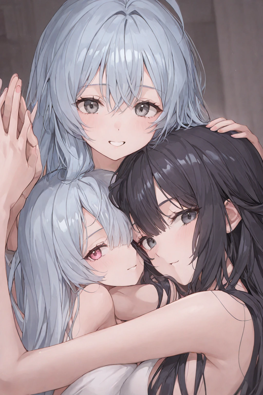 ５ girls, (futanari), lesbian, yuri, masterpiece, best quality, ((black background)), 
full body, multiple views, random hair, 
(((reverse upright straddle/full nelson/ /standing//////penetrated /guided penetration/kneeling//looking up//spooning/anvil position//prone bone/full nelson))), 
, character sheet, , dutch angle,
shiny skin/dark skin, 
small ///, 
red hair/light hair/dark hair/brown hair/green hair/blue hair/pink hair/light beige hair/light hair color/dark brown hair/purple hair/
variety of hairstyles, fashionable and trendy atmosphere,