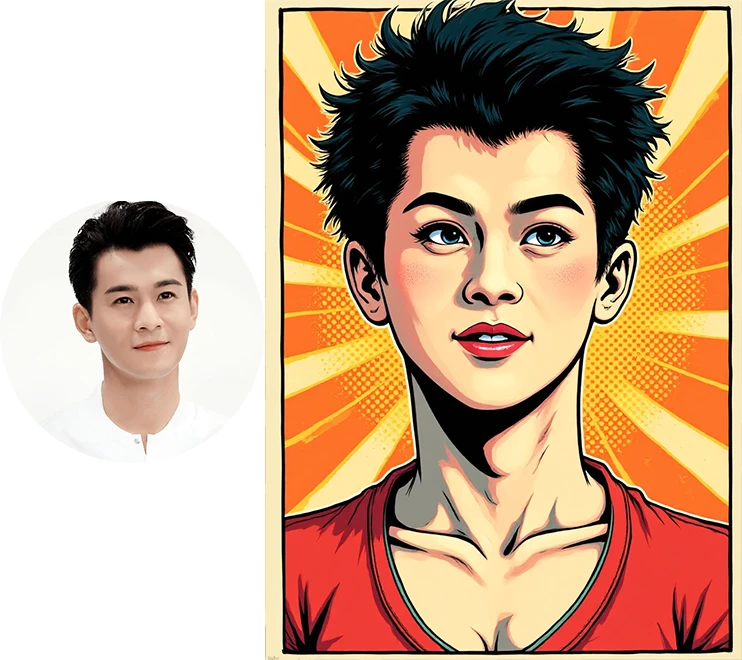 Pop art avatar，Upload a picture and get a pop art avatar picture。
<br> Upload images， Get a pop art avatar