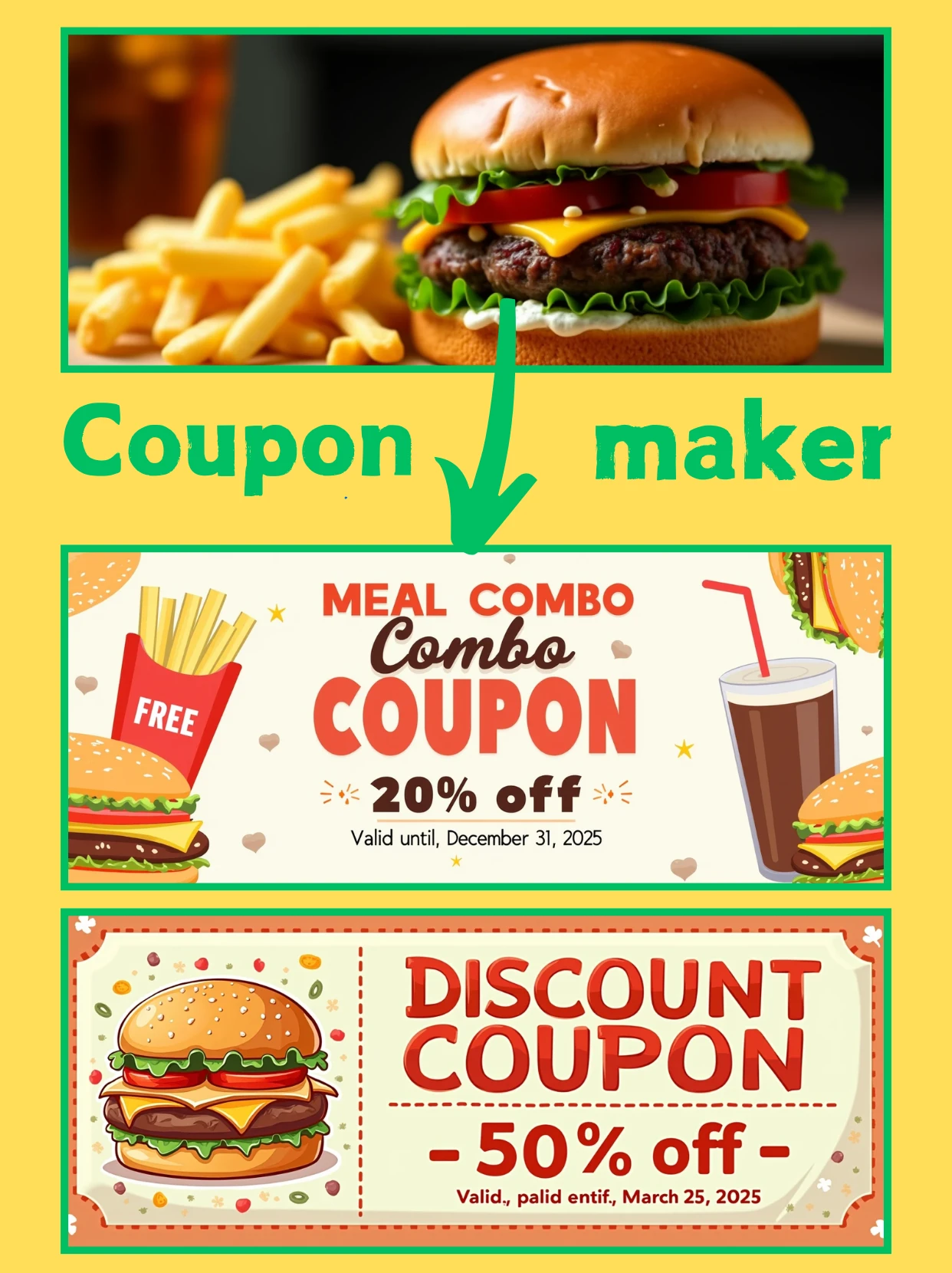 Upload a food image to generate a discount coupon<br><br>Upload a food map to automatically generate a discount voucher