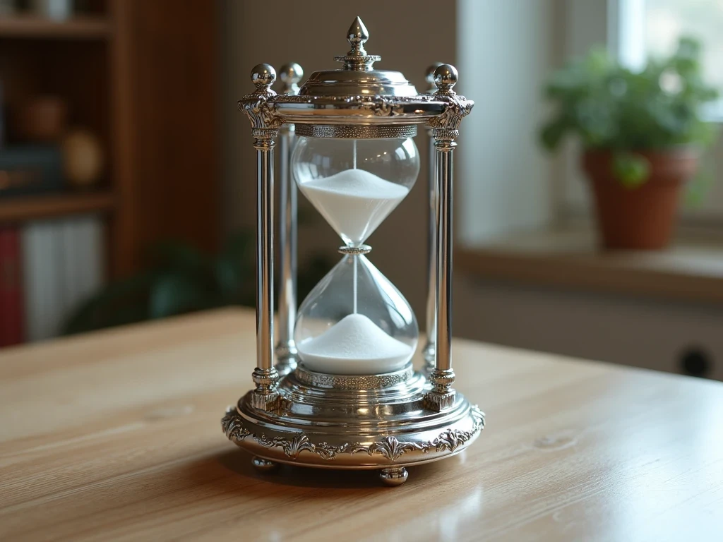 beautiful Old Sand Clock made with silver