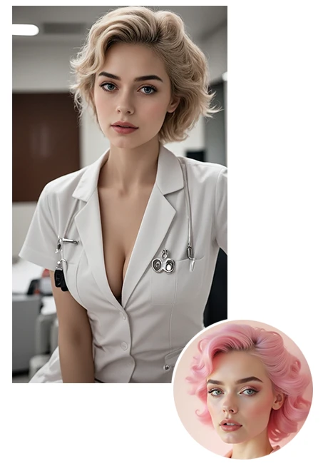 Upload a photo of a person and get a nurse-style picture.
<br>If you want to get a fuller breast effect, please try to increase the Weight (0~1), the default is 0.5