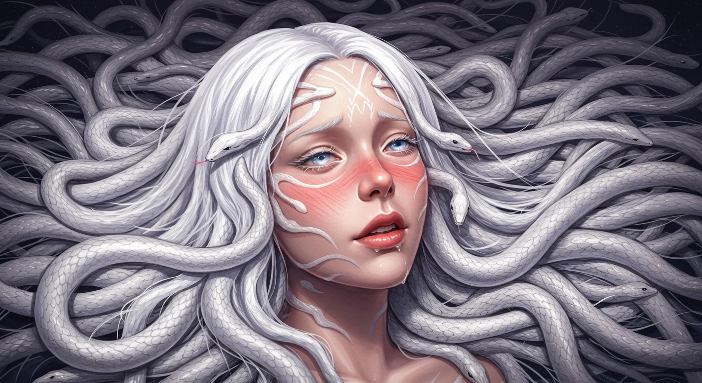 ahegao snake hair medusa