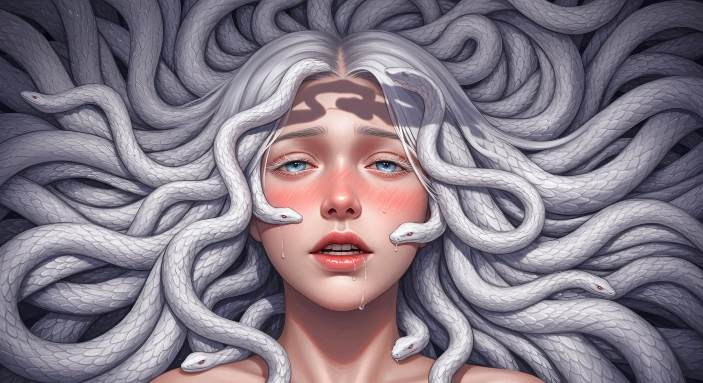 ahegao snake hair medusa