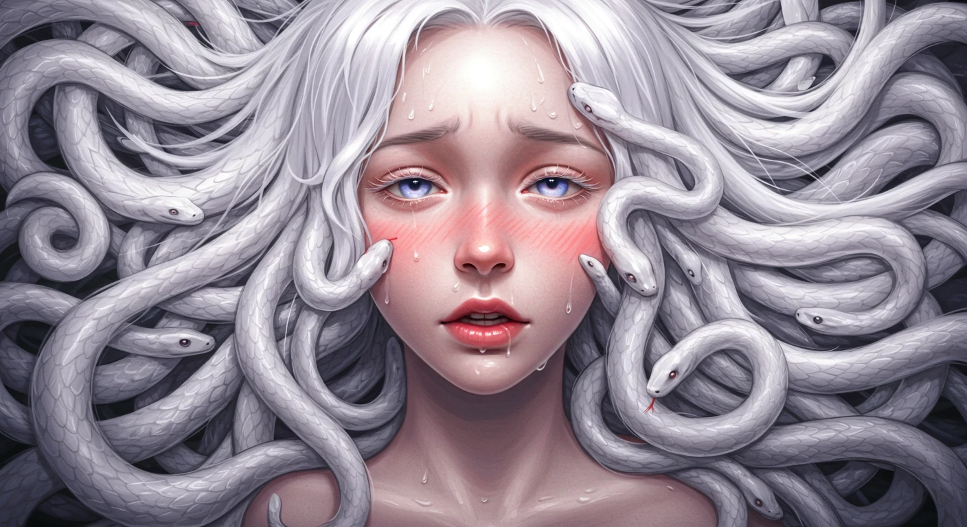 ahegao snake hair medusa