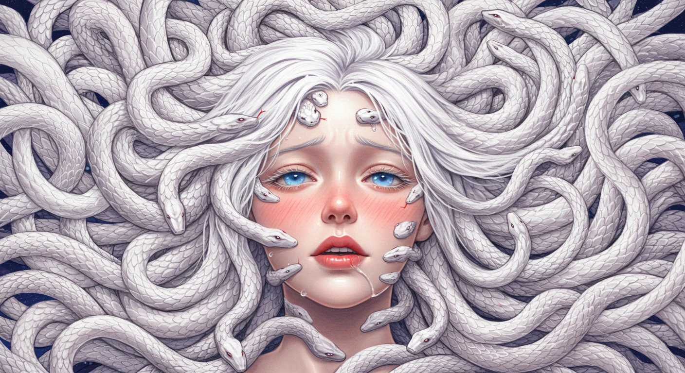 ahegao snake hair medusa