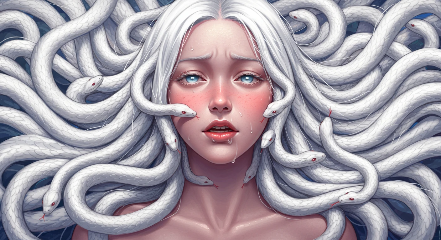 ahegao snake hair medusa
