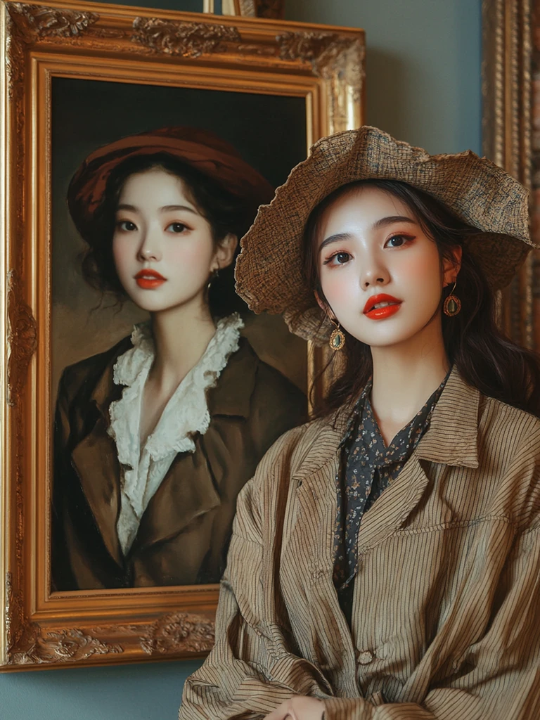 Taking a photo with its own portrait v1