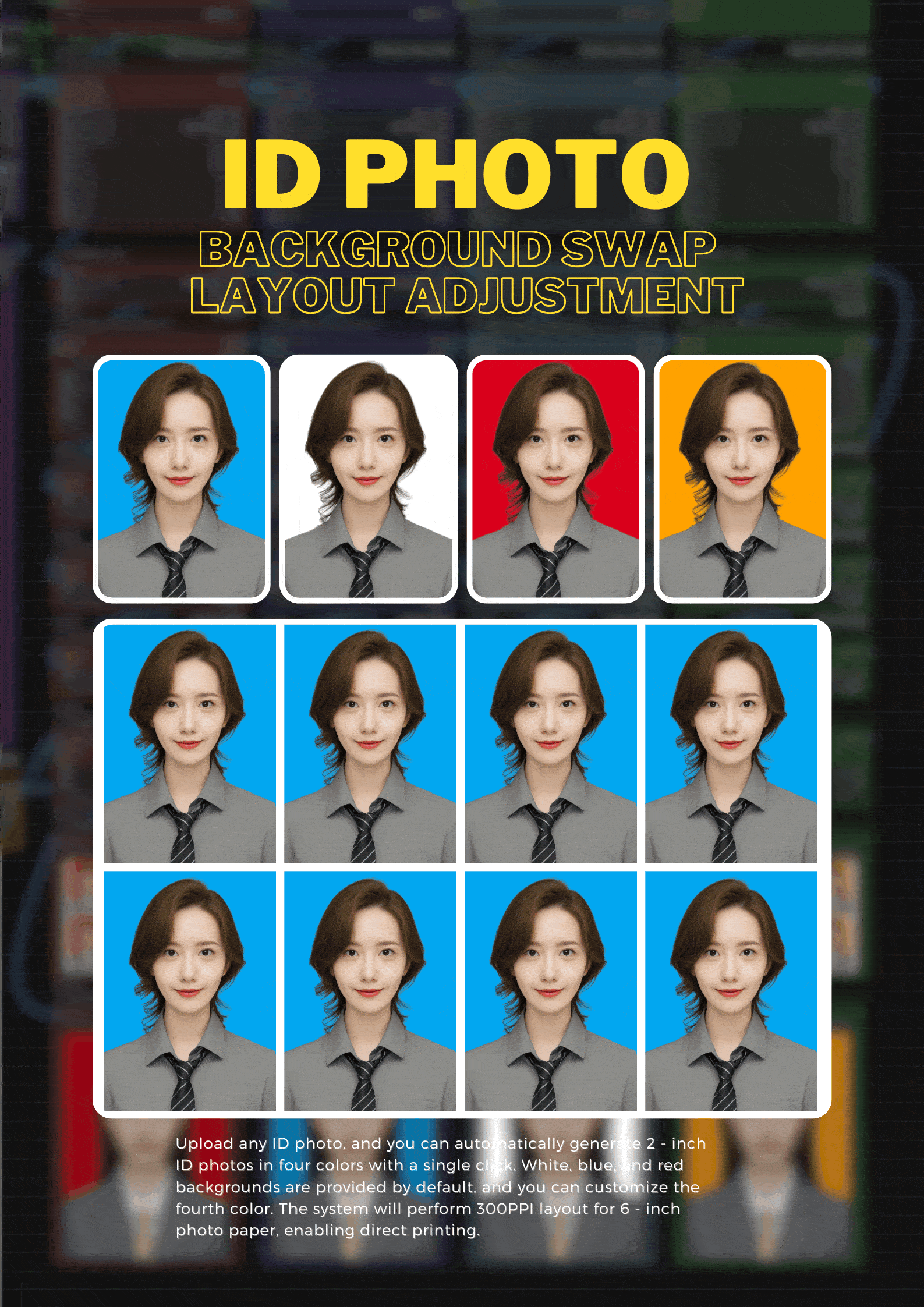 Bố cục màu nền ảnh ID - 2 inch