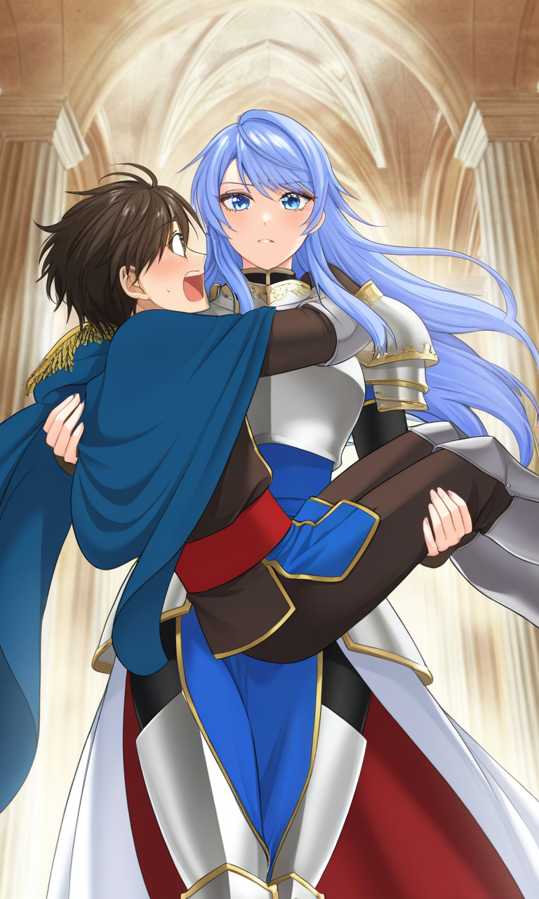 Female knight carrying male 