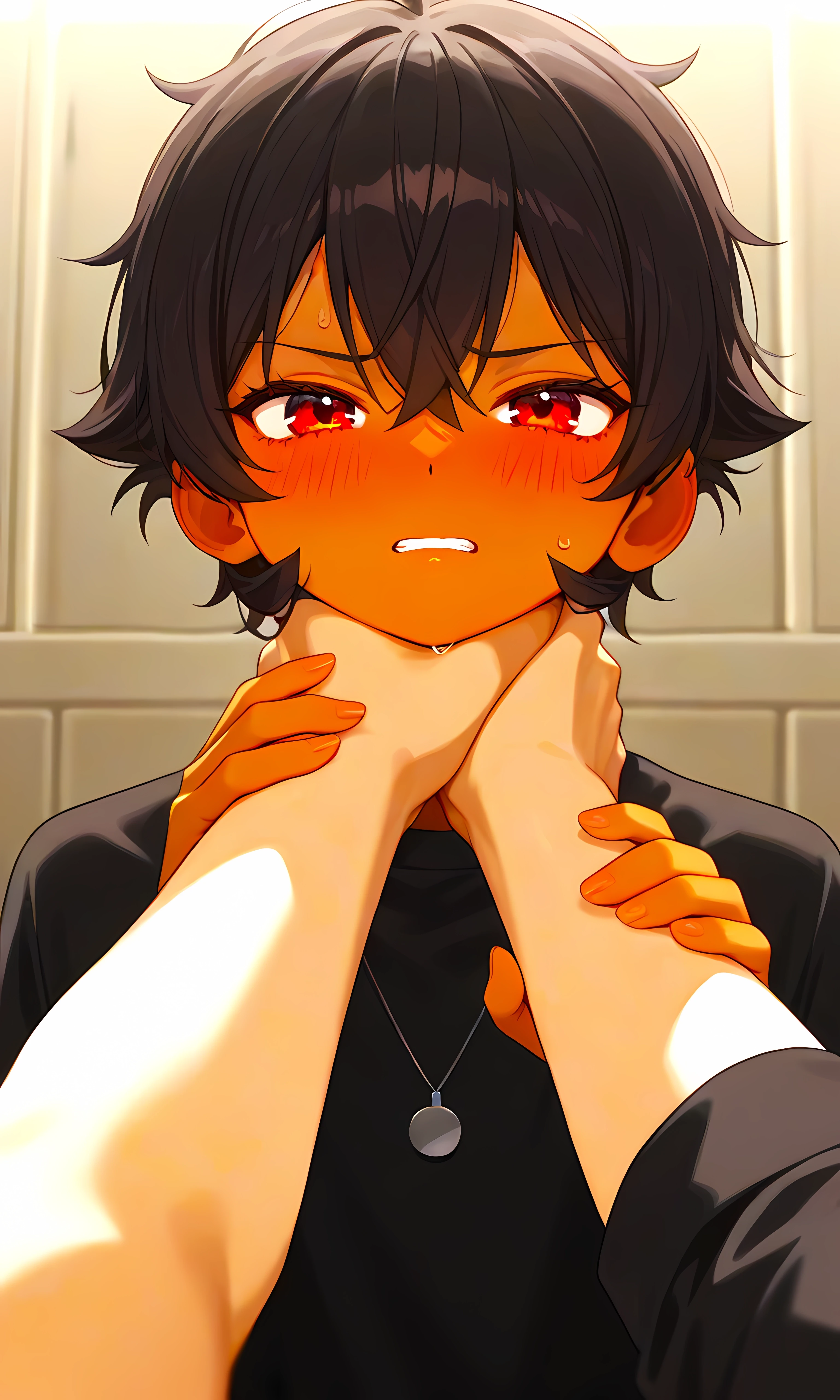 Strangle Killing Boy（手で首を絞められる少年）