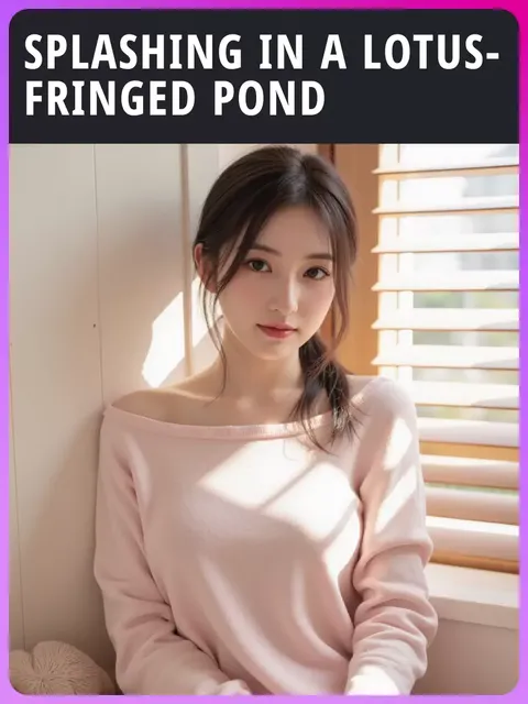 Planschen in einem von Lotosblüten umsäumten Teich