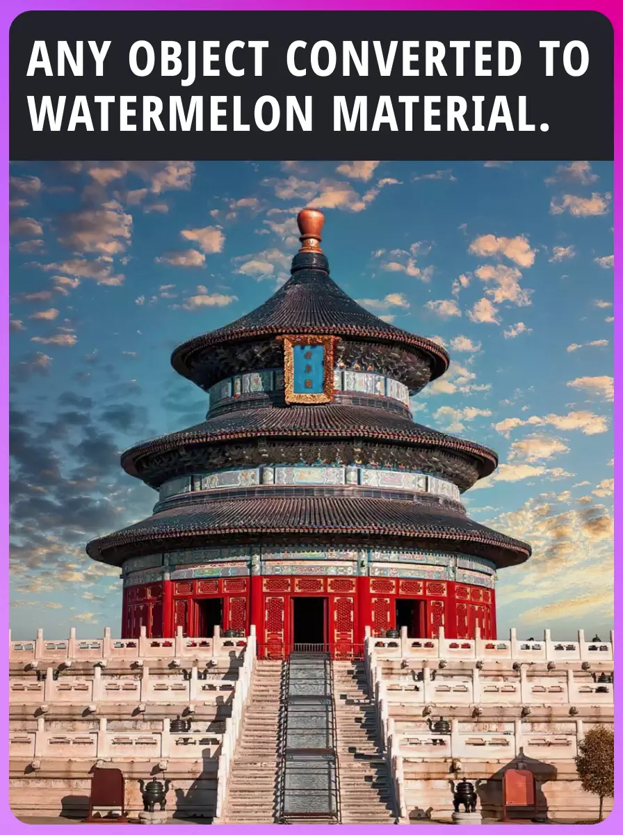 Tout objet converti en matériau de pastèque.